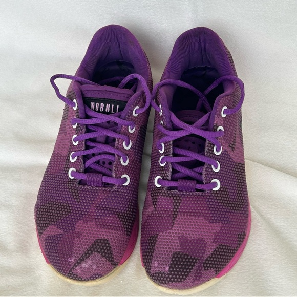 NOBULL Trainer Shoes Purple Pink Camo Womens 8 Mens 6.5 Athletic Workout Gym - Picture 4 of 10